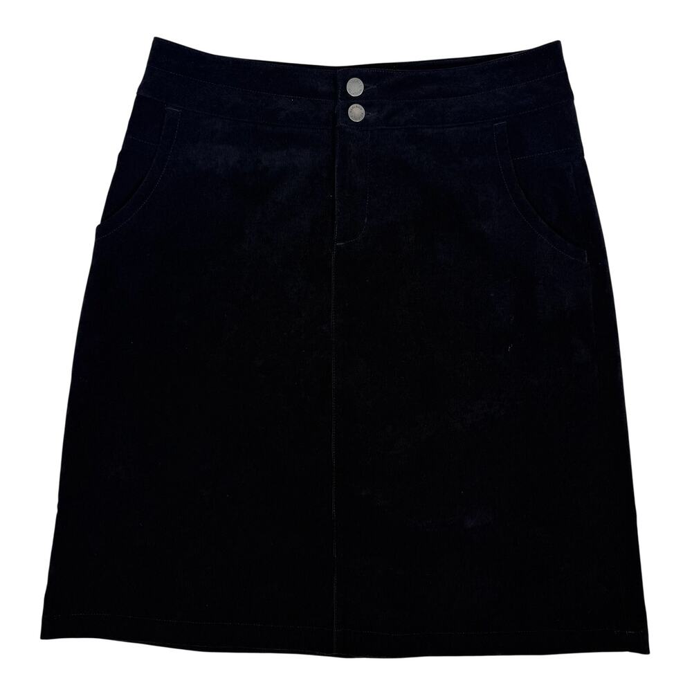 Woolrich Women's 10 Black Corduroy Skirt Classic Straight Midi
